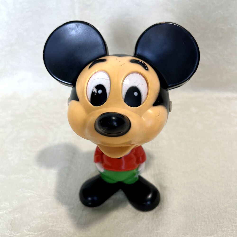 Vintage 1976 Mickey Mouse Chatter Chum Mattel Pull String Talking Toy Works